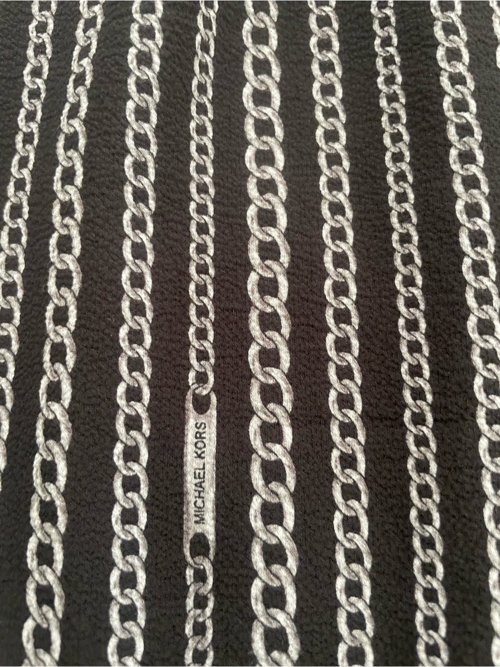 Women’s Michael Kors Pull On Drawstring Chain Link Pants Size L ~ Black/Gray - Picture 2 of 5